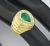 vintage 2.00ct emerald diamond 18k gold ring on model photo