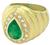 vintage 2.00ct emerald diamond 18k gold ring photo