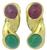 6.00ct ruby 5.00ct emerald gold earrings photo 2