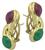 6.00ct ruby 5.00ct emerald gold earrings photo 3