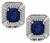 6.80ct sapphire 2.00ct diamond earrings photo 2