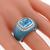 18k white gold blue topaz diamond enamel ring 2