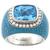 18k white gold blue topaz diamond enamel ring 3