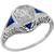 0.35ct Diamond Sapphire Gold Engagement Ring