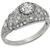 Art Deco 0.50ct Old Mine Cut Diamond Platinum Engagement Ring