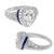 art deco platinum diamond sapphire engagement ring  3