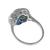 Art Deco Style  Sapphire Diamond  Gold Ring