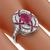  ruby diamond 18k white gold ring  2