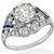 Art Deco 1.28ct Diamond Sapphire Engagement Ring