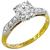 Antique Diamond 2 Tone Gold Engagement Ring 