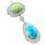 14k white gold opal and diamond pendant  1