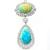 14k white gold opal and diamond pendant  2