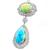 14k white gold opal and diamond pendant  3