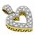  diamond 18k yellow and white gold heart shape pendant 1