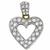  diamond 18k yellow and white gold heart shape pendant 2