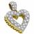  diamond 18k yellow and white gold heart shape pendant 3