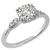 Estate 0.84ct Old Mine Cut Diamond Platinum Engagement Ring 