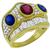 18k yellow gold diamond, ruby, and sapphire ring 1