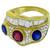 18k yellow gold diamond, ruby, and sapphire ring 3