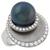 18k white gold black  south sea pearl and diamond ring 1