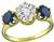 Estate 1.32ct Diamond 1.00ct Sapphire Ring