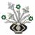 diamond, emerald,  pearl, onyx,  mother of pear 14k yellow and white gold  floral vase pin 1