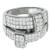 Estate 4.50ct Invisible Set  Princess Cut Diamond 18k White Gold Ring 