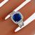 sapphire diamond 18k white  gold ring 2