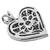 Round Cut Diamond 18k White Gold Heart Pendant