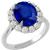 Estate Princess Diana  4.56ct Oval Cut Ceylon Sapphire 0.85ct Round Cut Diamond 18k White Gold Engagement Ring 