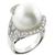 diamond  south pearl and diamond 14k white gold ring 1