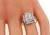 Art Deco Style Emerald Cut Diamond Sapphire 18k Gold Engagement Ring