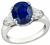 GRS Certified 4.04ct Natural Sapphire 0.80ct Diamond Engagement Ring