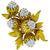 Estate 1950s 0.50ct Round Cut Diamond 18k Yellow & White Gold Acorn Pin