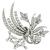Estate 1950s 2.50ct Old European And Baguette Cut Diamond Platinum Floral Bouquet Pin