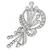 Estate 1950s  6.00ct Round And Baguette Brilliant Diamond 18k White Gold Floral Pin