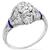 Art Deco 0.75ct Diamond Sapphire Engagement Ring