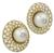 pearl 4.50ct diamond 14k gold earrings side view photo