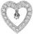 1.90ct diamond heart pin / pendant photo 1