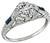 Vintage EGL 1.02ct Diamond Sapphire Engagement Ring Photo 1