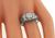 Art Deco Old Mine Cut Diamond Sapphire 18k White Gold Engagement Ring
