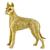 sapphire 14k yellow gold  great dane dog pin 1