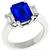 3.28ct Ceylon Sapphire 0.50ct Diamond Platinum Ring