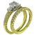 Round Cut Diamond 19k Yellow Gold and Platinum Engagement Ring and Wedding Band Set by Scott Kay