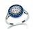 Estate GIA Certified 0.74ct Diamond Sapphire Halo Engagement Ring