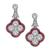 Round Cut Diamond Baguette Cut Ruby Platinum Earrings