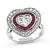 Estate 1.00ct Center Diamond 0.81ct Ruby Heart Ring