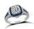 Estate 1.11ct Diamond Sapphire Engagement Ring