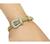 Round Cut Diamond Two Tone 18k Yellow and White Gold Belt Buckle Bracelet