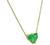 Heart Shape Emerald 14k Yellow Gold Pendant Necklace